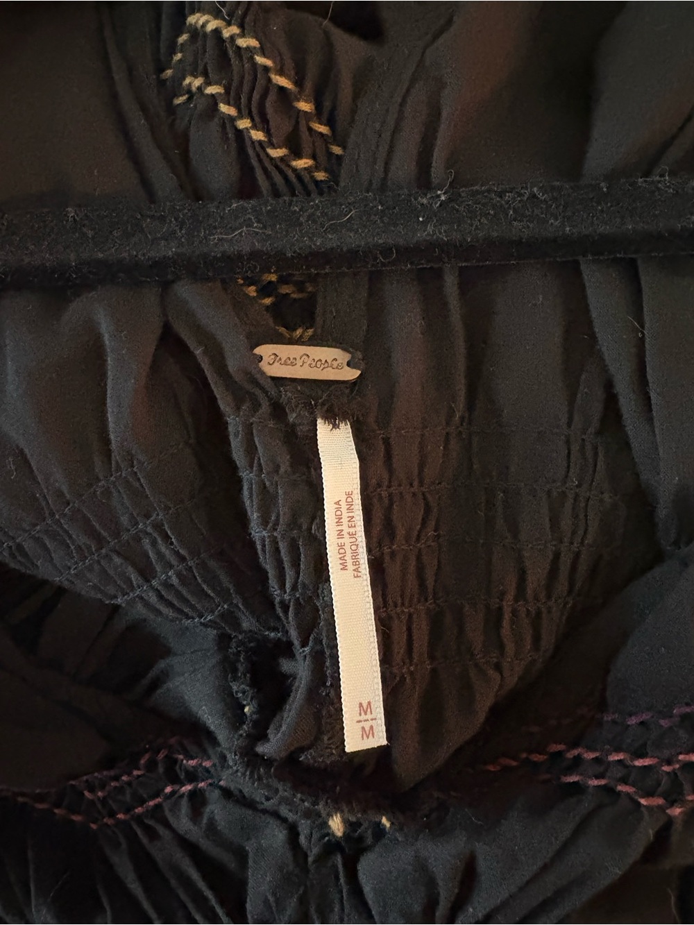 Free People Love on the Run Black Mini Dress Sz Medium - Picture 3 of 3